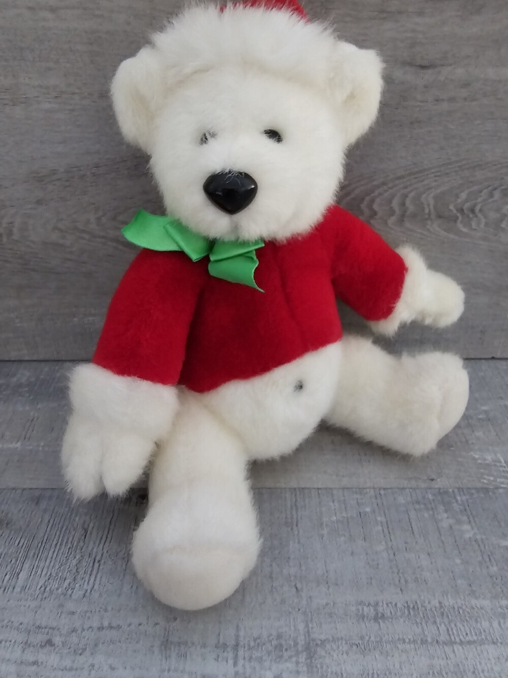 1980 Santa Bear All Night Media Stuffed Animal Plush 10” Vintage Christmas